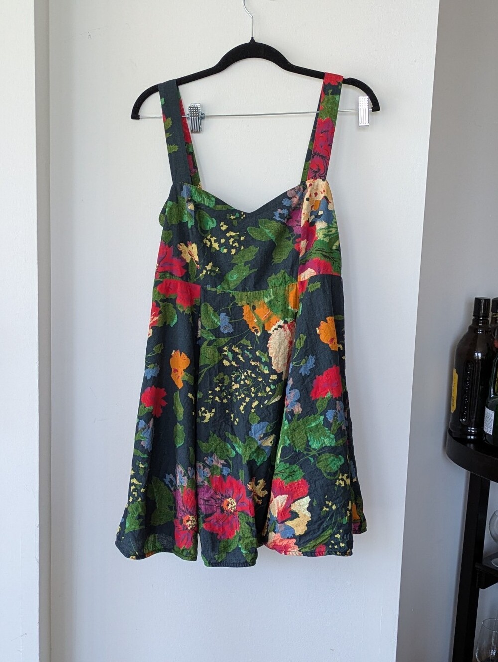 Sezane Salie Floral Babydoll Sundress - Black with Multicolor Flowers - Picture 2 of 6